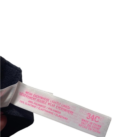 Victoria's Secret PINK Wear Everywhere Pushup Bra Size 34C Black - Picture 12 of 12